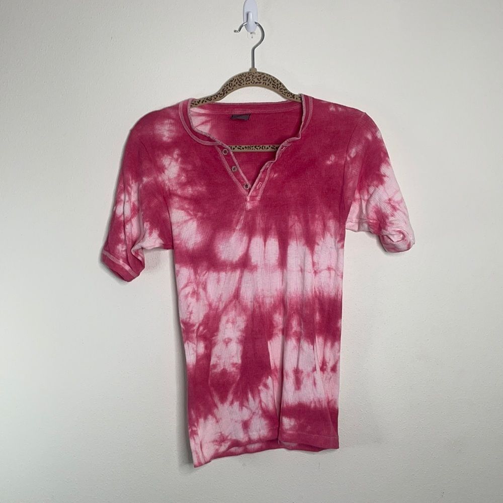 Le Tigrè Pink Tye Dye Henley